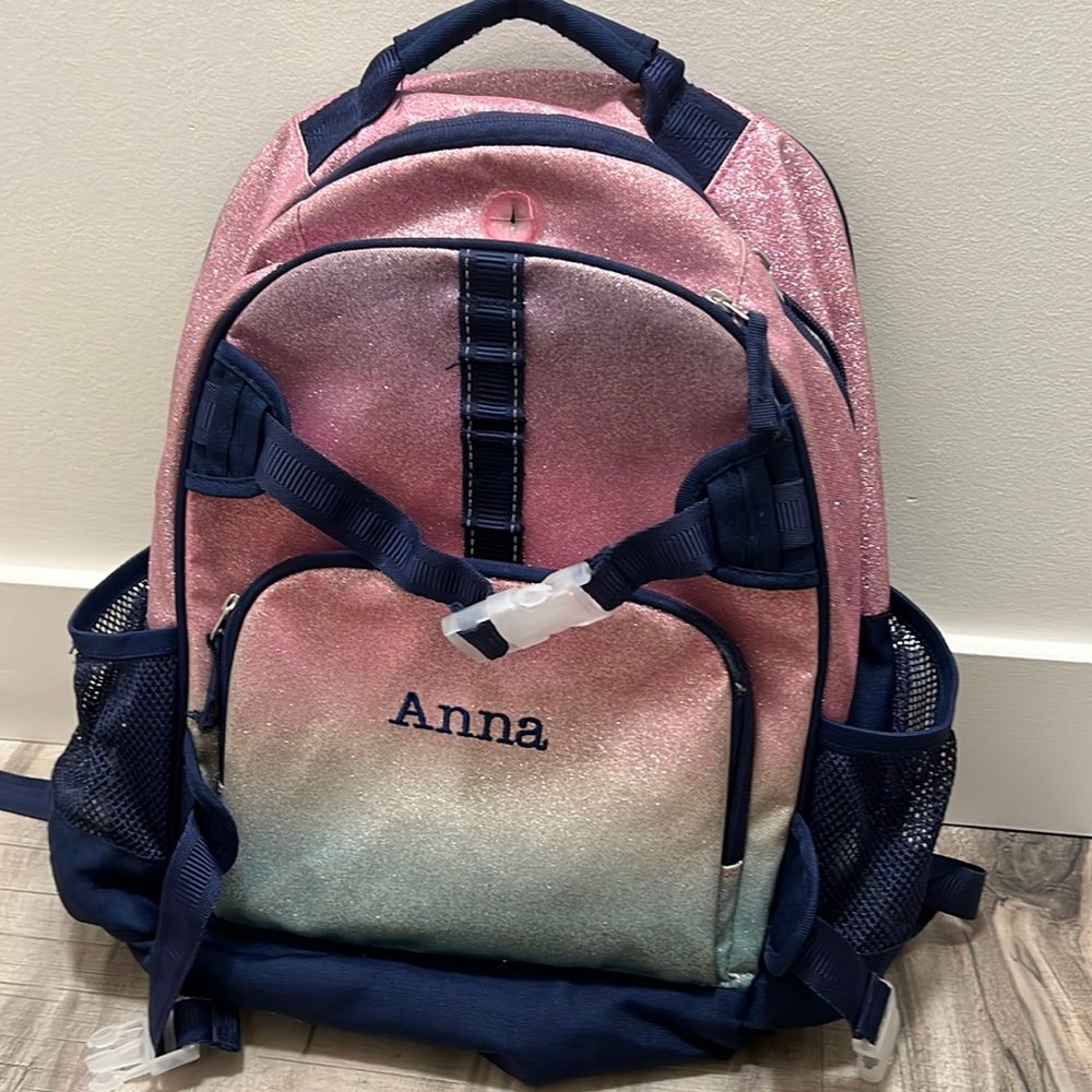 Pottery Barn backpack with engraving